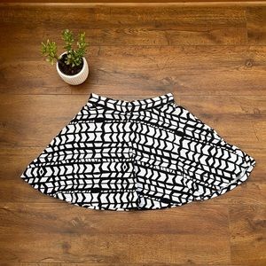 Black and White Skater Skirt